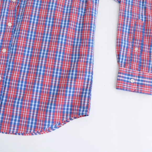 Vineyard Vines Blue & Red Checker Slim Fit Whales 100% Cotton Button Up Shirt M - Picture 6 of 12